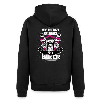 Motocycliste cadeau renard - Veste à capuche bio Premium Unisexe - noir - Dos - Nico (187cm)