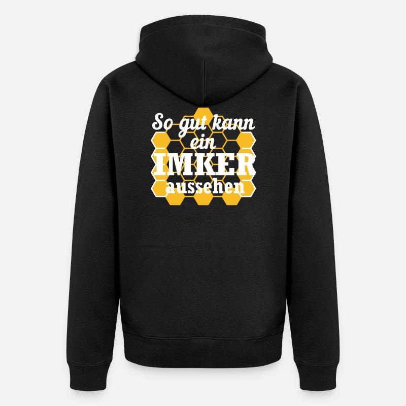 Imker Bienen Spruch Geschenk - Unisex Premium Bio Zip Hoodie - Schwarz