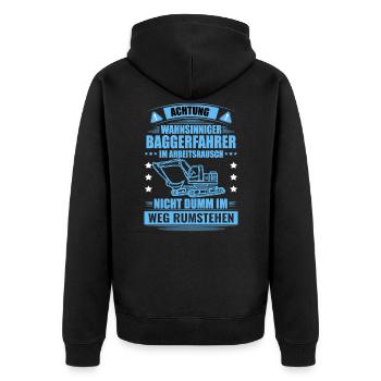Conducteur de pelle drôle dire pelle excavatrice - Veste à capuche bio Premium Unisexe - noir - Dos - Nico (187cm)