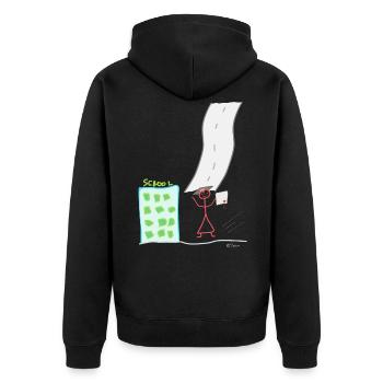Schulabschluss Strichmännnchen Diplom Lebensweg - Unisex Premium Bio Zip Hoodie - Schwarz - Hinten - Nico (187cm)