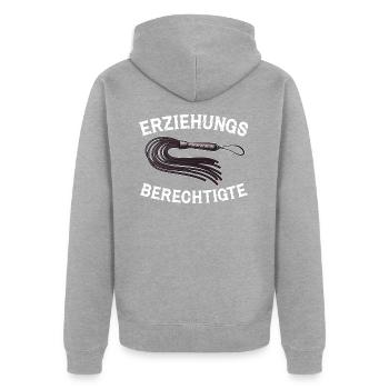 Erziehungsberechtigte BDSM Bondage Erotik witzig - Unisex Premium Bio Zip Hoodie - Grau meliert - Hinten - Nico (187cm)