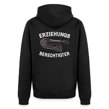 Parent BDSM Bondage Erotic Funny - Unisex Premium Organic Zip Hoodie - black - Back - Nico (187cm)