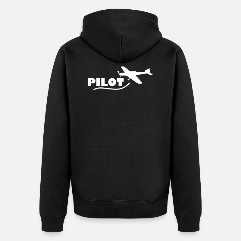 Pilot Pilot Piloten - Unisex Premium Bio Zip Hoodie - Schwarz