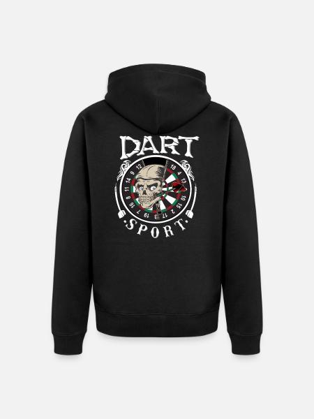 Dart Sport Darts Saying - Unisex Premium Organic Zip Hoodie - black