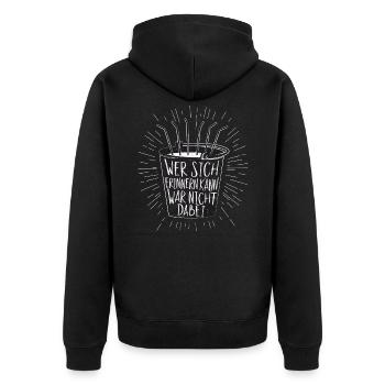 Vintage Sangria Eimer Mallorca Spruch Fun Geschenk - Unisex Premium Bio Zip Hoodie - Schwarz - Hinten - Nico (187cm)