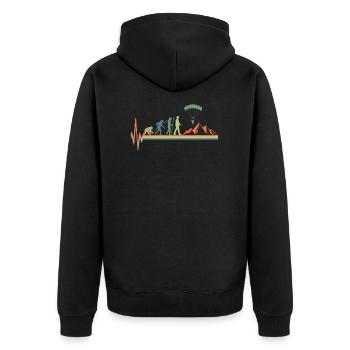 Evolution paraglider gift - Unisex Premium Organic Zip Hoodie - black - Back - Nico (187cm)