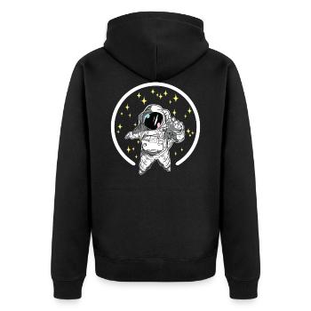 Astronaut space travel - Unisex Premium Organic Zip Hoodie - black - Back - Nico (187cm)