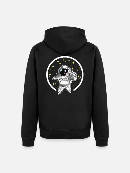 Astronaut Raumfahrt - Unisex Premium Bio Zip Hoodie - Schwarz