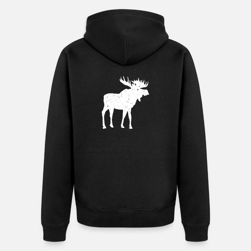 Moose - Unisex Premium Bio Zip Hoodie - Schwarz