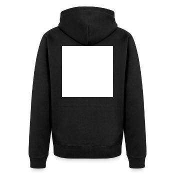 Quadrat Weiß - Unisex Premium Bio Zip Hoodie - Schwarz - Hinten - Nico (187cm)