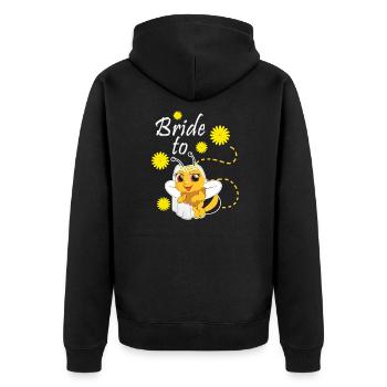 Bride to Bee Imker - Unisex Premium Bio Zip Hoodie - Schwarz - Hinten - Nico (187cm)