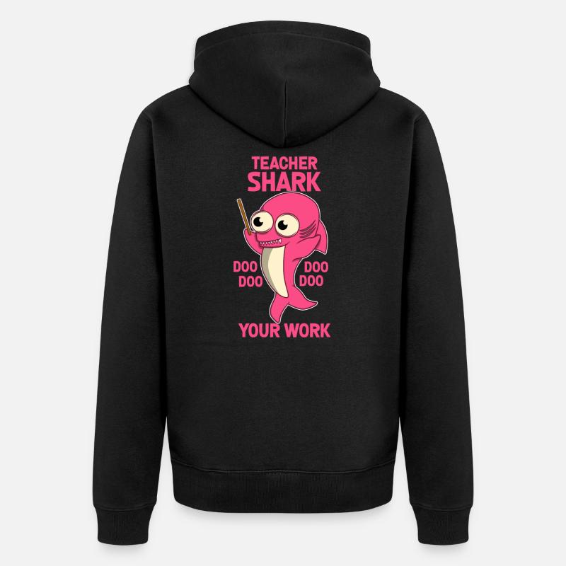 Requin enseignant - Veste à capuche bio Premium Unisexe - noir