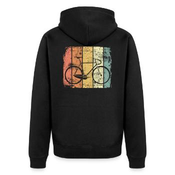 Racer - Unisex Premium Organic Zip Hoodie - black - Back - Nico (187cm)