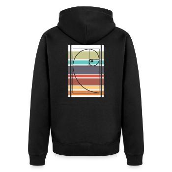 Fibonacci Mathe - Unisex Premium Bio Zip Hoodie - Schwarz - Hinten - Nico (187cm)