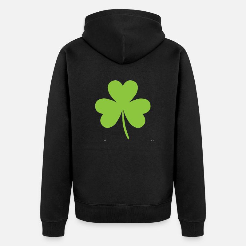 kleeblatt - Unisex Premium Bio Zip Hoodie - Schwarz