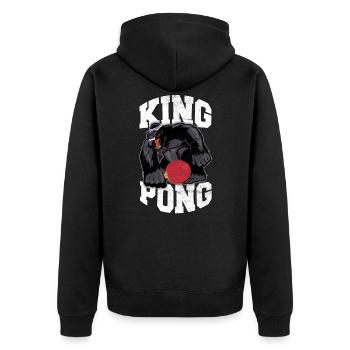 King Pong Tischtennis lustiges T-Shirt - Veste à capuche bio Premium Unisexe - noir - Dos - Nico (187cm)