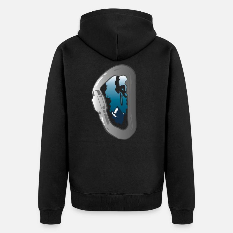 Klettern Berge Kletterer - Unisex Premium Bio Zip Hoodie - Schwarz