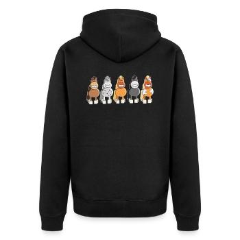 Reiten Pferde lustig Geschenk - Unisex Premium Bio Zip Hoodie - Schwarz - Hinten - Nico (187cm)
