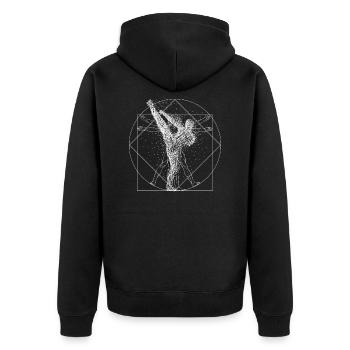 Kickboxen - Unisex Premium Bio Zip Hoodie - Schwarz - Hinten - Nico (187cm)