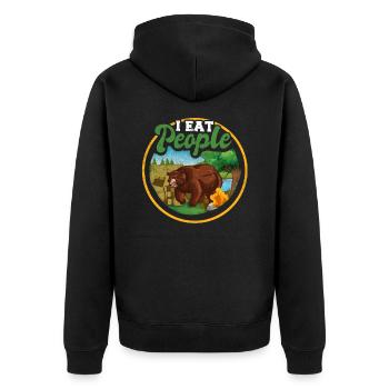 Ours je mange les gens Camping Camper - Veste à capuche bio Premium Unisexe - noir - Dos - Nico (187cm)