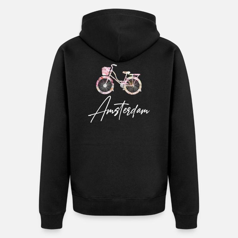 Amsterdam Hollande Pays-Bas - Veste à capuche bio Premium Unisexe - noir