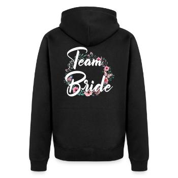 Mariée mariée équipe épouser bachelorette fête jga - Veste à capuche bio Premium Unisexe - noir - Dos - Nico (187cm)