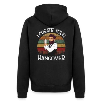 Funny Bartender Bartender Gastro Fun Gift - Unisex Premium Organic Zip Hoodie - black - Back - Nico (187cm)