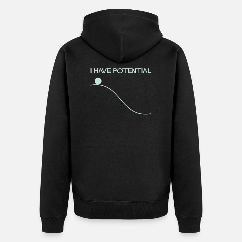 Physics Science Potential Energy - Unisex Premium Organic Zip Hoodie - black