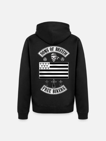 breizh bikers - Veste à capuche bio Premium Unisexe - noir