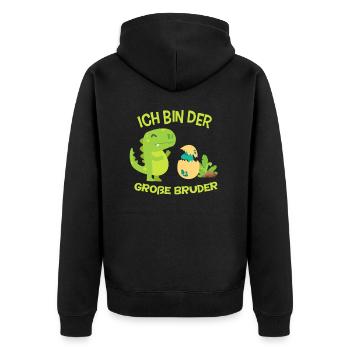 I am the big brother dinosaur dinosaur gift - Unisex Premium Organic Zip Hoodie - black - Back - Nico (187cm)