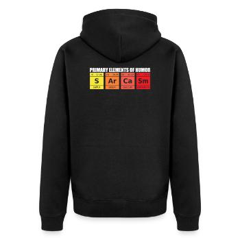 Sarcasm Humor Chemical Letters Saying - Unisex Premium Organic Zip Hoodie - black - Back - Nico (187cm)