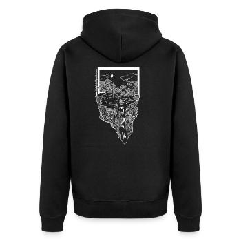 mountains camping camping hiking gift - Unisex Premium Organic Zip Hoodie - black - Back - Nico (187cm)