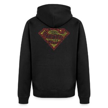 Superman Logo Lignes - Veste à capuche bio Premium Unisexe - noir - Dos - Nico (187cm)