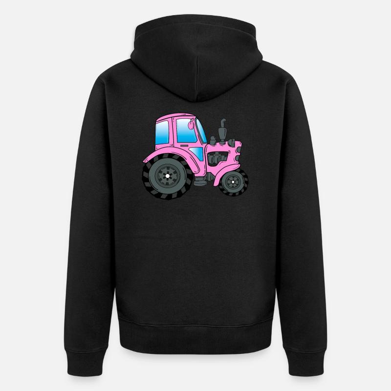 Traktor Trekker Traktorfahrer - Unisex Premium Bio Zip Hoodie - Schwarz