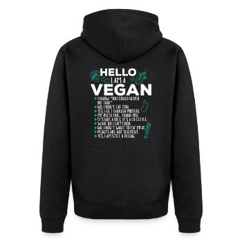 Les faits végétaliens ainsi je vis en tant que végétalien - Veste à capuche bio Premium Unisexe - noir - Dos - Nico (187cm)