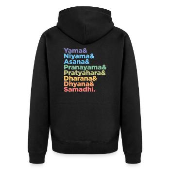 Raja Yoga 8 Stufen Geschenk für Yoga Lehrer - Unisex Premium Bio Zip Hoodie - Schwarz - Hinten - Nico (187cm)