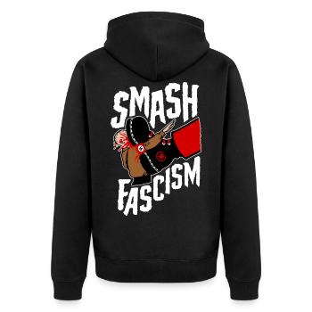 Smash Fascism (blanc) - Veste à capuche bio Premium Unisexe - noir - Dos - Nico (187cm)