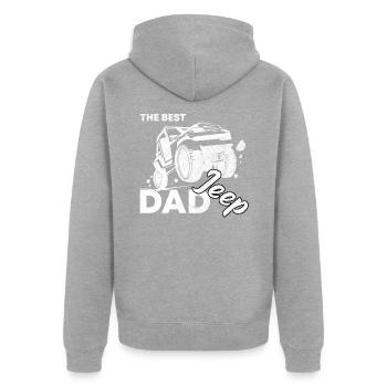 Father jeep - Unisex Premium Organic Zip Hoodie - heather grey - Back - Nico (187cm)