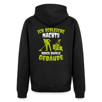 Gebäudereiniger Hausmeister lustiger Spruch Fun - Unisex Premium Bio Zip Hoodie - Schwarz - Hinten - Nico (187cm)