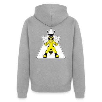 Abeille au miel - Veste à capuche bio Premium Unisexe - gris chiné - Dos - Nico (187cm)