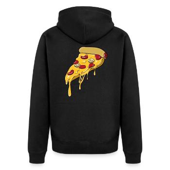 Pizza love pizza piece - Veste à capuche bio Premium Unisexe - noir - Dos - Nico (187cm)