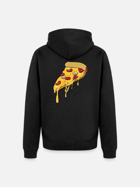 Pizza love pizza piece - Unisex Premium Organic Zip Hoodie - black