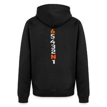 Gang Motorrad motorradfahrer geschenk - Unisex Premium Bio Zip Hoodie - Schwarz - Hinten - Nico (187cm)