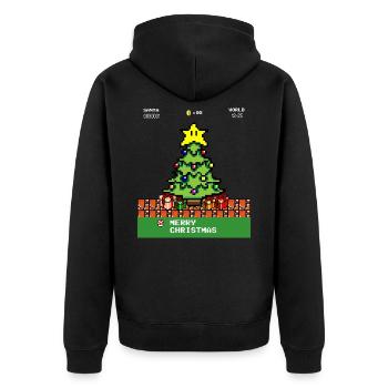 Joyeux Noël Gamer Pixel Sapin - Veste à capuche bio Premium Unisexe - noir - Dos - Nico (187cm)