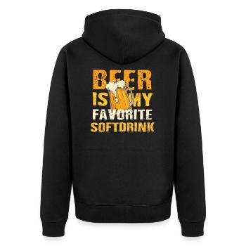 Beer Drunkard Funny Gift - Unisex Premium Organic Zip Hoodie - black - Back - Nico (187cm)