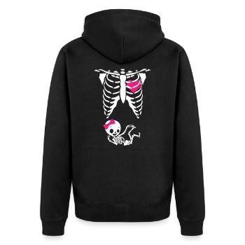 Squelette de la mère Halloween Bébé enceinte - Veste à capuche bio Premium Unisexe - noir - Dos - Nico (187cm)