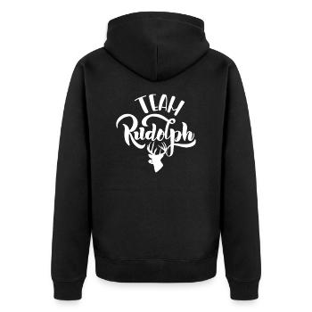 Noël - Équipe Rudolph - Veste à capuche bio Premium Unisexe - noir - Dos - Nico (187cm)