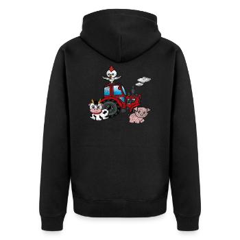 Tracteur fermier - Veste à capuche bio Premium Unisexe - noir - Dos - Nico (187cm)
