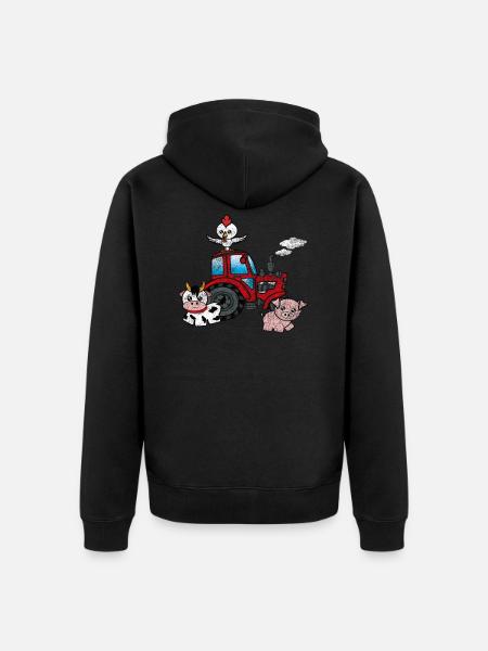 Farmer farmer tractor - Unisex Premium Organic Zip Hoodie - black