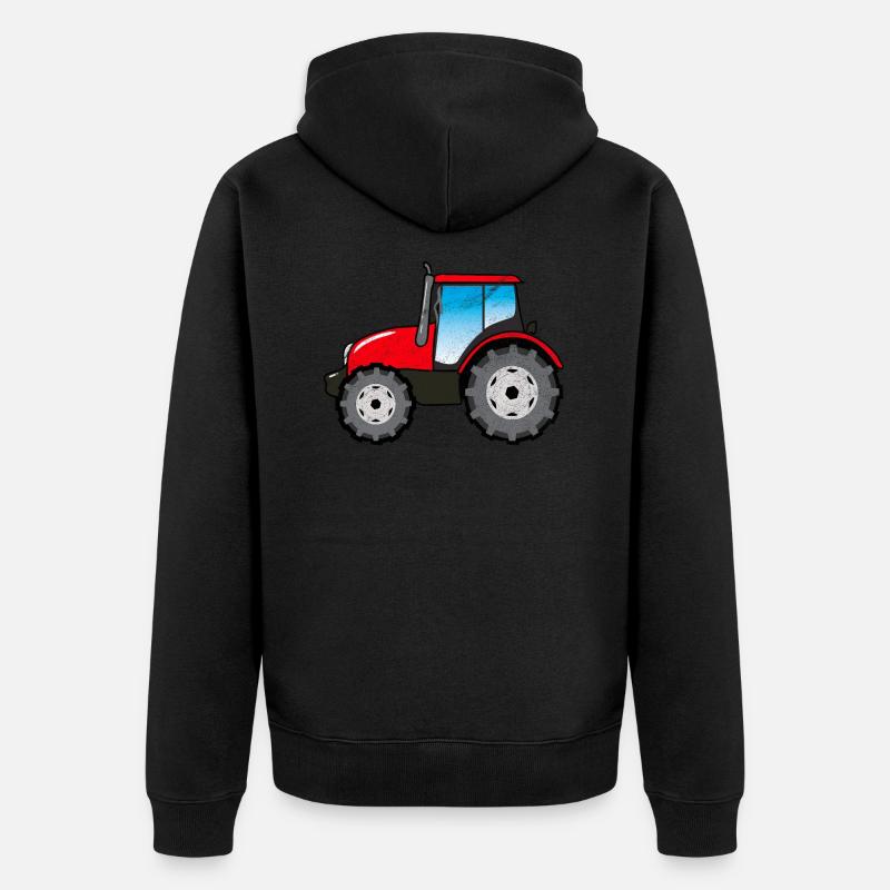 Traktor Geschenk - Unisex Premium Bio Zip Hoodie - Schwarz